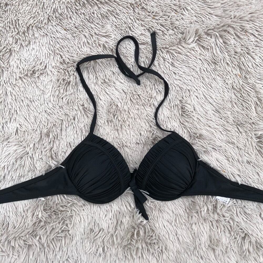 California Waves Black Push Up Bikini Top